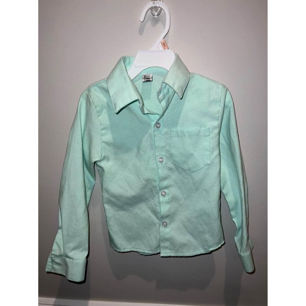 Toddler Boys Light Green Dress Shirt, Size  2T